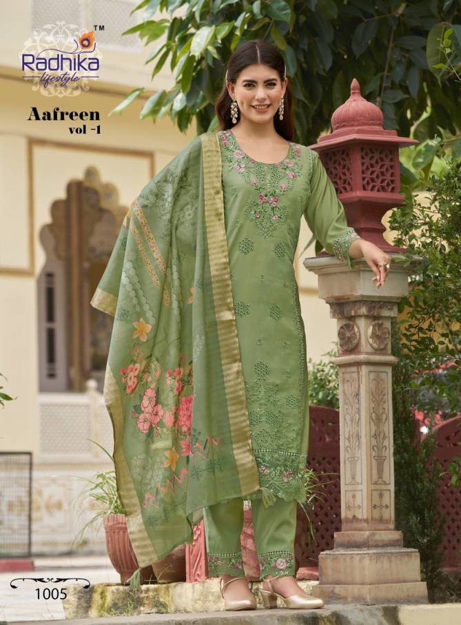 Aafreen Vol 1 By Radhika Silk Designer Kurti With Bottom Dupatta Wholesale Shop In Surat
